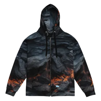 Hike Camp Fire Camo Unisex Zip Hoodie